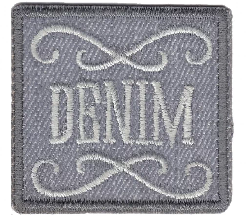 Термоаппликация "Denim", 4,3 х 4 см, светло-серая, арт. 565232.B