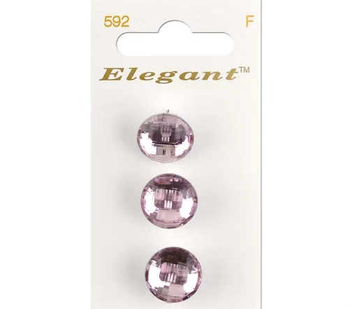 Пуговицы, Elegant, арт. 592 E, на ножке, 16 мм, пластик, 3 шт.