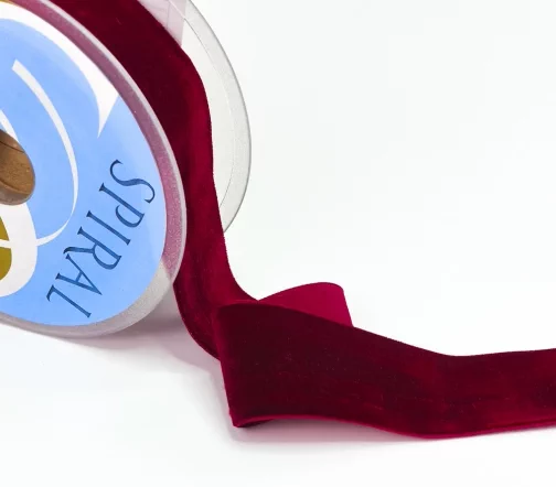 Лента Safisa бархатная 39 мм, цвет 30, бордо