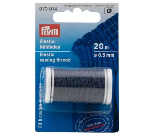 970014 Эластичная нить для шитья 0,5 мм, 20 м, цвет т.синий, Prym