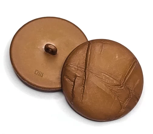 Пуговица DILL "мятая", на ножке, пластик, цвет коричневый, 38 мм