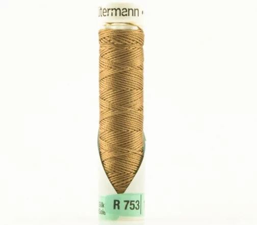 Нить Silk R 753 для фасонных швов, 10м, 100% шелк, цвет 898 зелено-желтый, Gutermann 703184