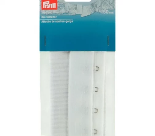 992090 Застежка для бюстгальтера с 2-х кратным регулированием длины, белая, 150 мм, Prym