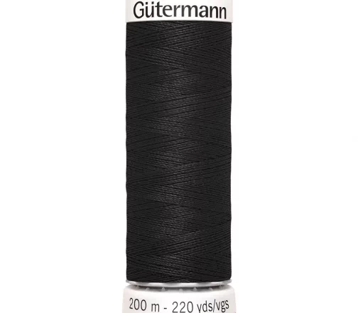Нить Sew All для всех материалов, 200м, 100% п/э, цвет 000 черный, Gutermann 748277