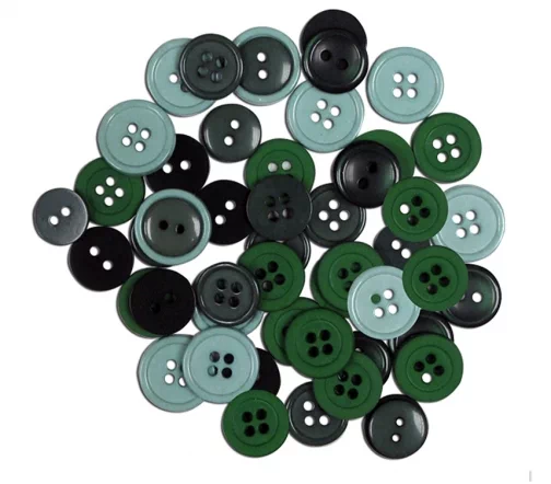 Пуговицы, Favorite Findings "Зеленые" 12-15 мм, 130 шт