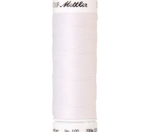Нить Mettler Seralon 100 универсальная, 200м, 100% п/э, цвет 2000 отбеленный, Amann Group 1678