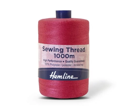 Нить универсальная 40/2, 1000м, 100% п/э, цвет 545 ярко-розовый, Hemline N4124