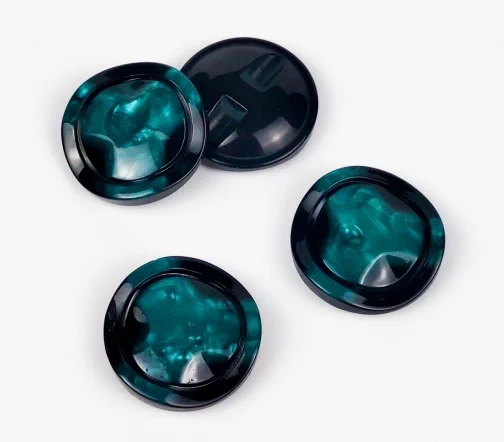 Пуговица, Union Knopf, на ножке, пластик, цв.бирюза, 28мм, 453487-028-0072