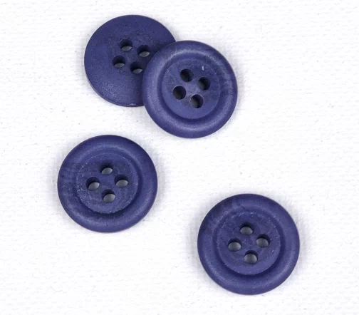 Пуговица Gafforelli, 4 отв., 18 мм, натуральная, цвет фиолетово-синий