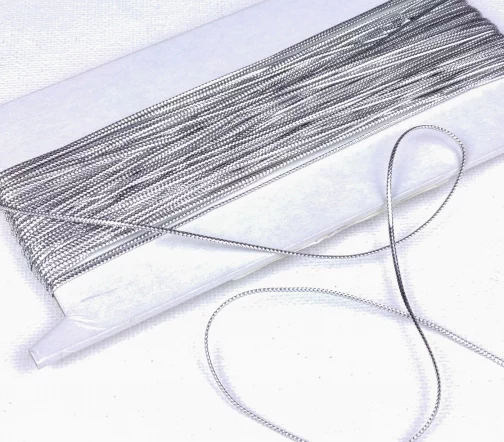 Шнур декоративный, цвет серебристый люрекс, 1 мм