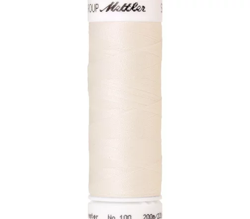 Нить Mettler Seralon 100 универсальная, 200м, 100% п/э, цвет 1000 белый, Amann Group 1678