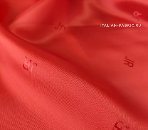 Подкладочная ткань жаккард, цвет красно-оранжевый, 3092031