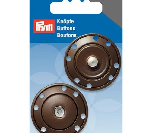 341841 Кнопка пришивная, латунь, цвет коричневый, 35 мм, Prym