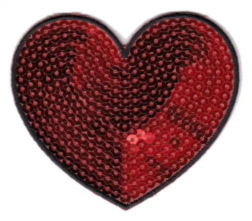 Термоаппликации "Сердце с пайетками", 7,7 х 6,7 см, арт. 569948
