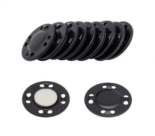 Кнопка пришивная, магнитная, металл, 20 мм, цвет черный, ГДЖ13799-5