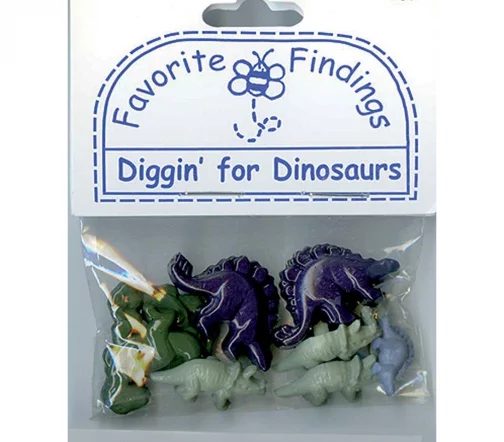 Пуговицы, Favorite Findings "Динозавры" 17*32 мм, 8 шт