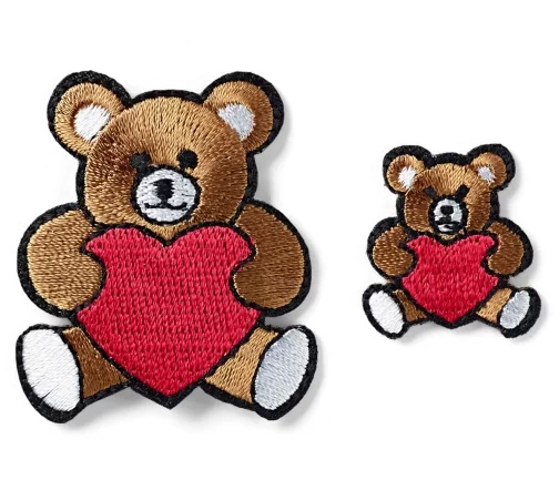 925260 Термоаппликации "Медвежата с сердечками, большой и малый" 3,8х4,2см/2,3х2,4см, Prym
