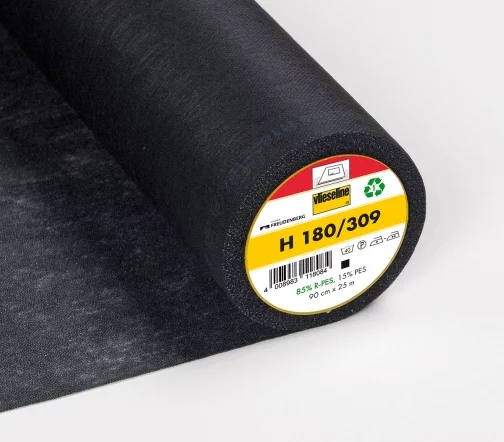 Флизелин Freudenberg H180/309 клеевой, 37 г/м2, черный