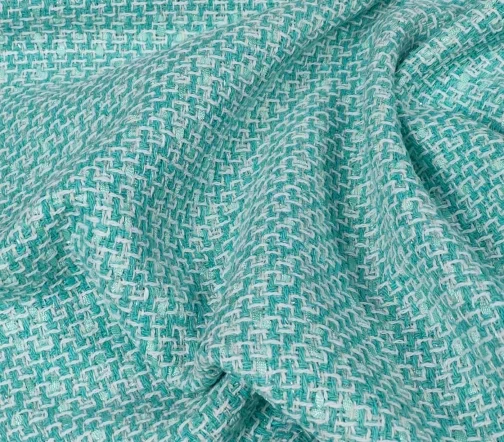 Твид шанель с люрексом, цвет светло-зеленый/молочный, 5122107