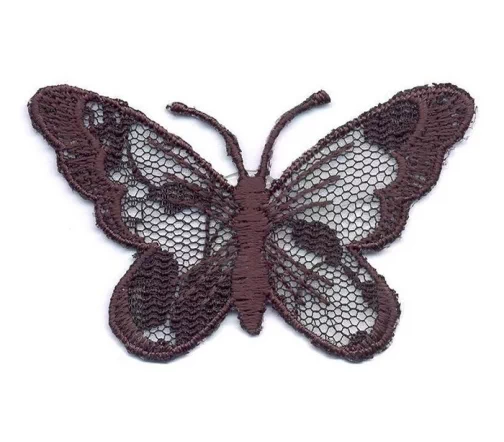 Термоаппликация "Бабочка кружевная черная", 4 х 6 см, арт. 569616.В