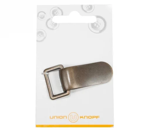 Застежка клипса Union Knopf, 40 мм, металл, цвет бронза, 195006