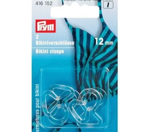 416152 Застежка для бикини и ремней, пластик, петля, прозрачная 12 мм Prym