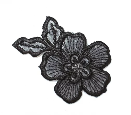 Термоаппликация Marbet "Цветок вышитый черный", 4 х 5,8 см, 565346.004