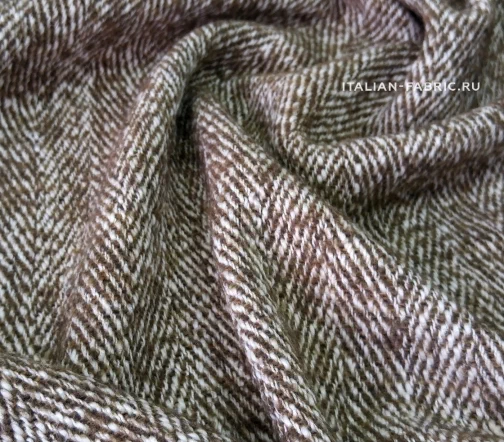 Пальтовая ткань в бежевую елочку, 01916-1