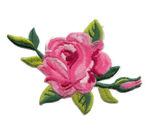 Термоаппликации "Розы", 8,5 х 6,5 см, 2 шт., цвет розовый, 569867/2