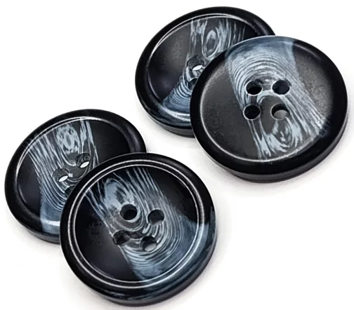 Пуговица DILL, 4 отв., пластик, цвет темно-синий, 23 мм