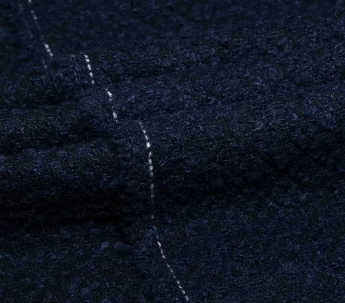 Букле пальтовое с мохером, цвет черно-синий, 61601