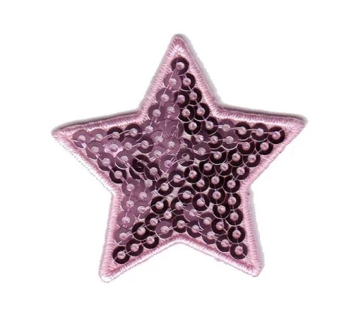 Термоаппликация "Звезда с пайетками розовая малая", 4,3 х 4 см, арт. 569944.E