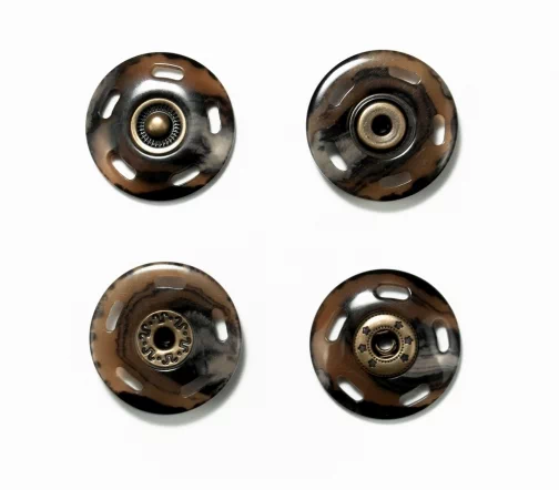 Кнопка пришивная, металл/пластик, 28мм, цвет черепаховый