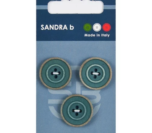 Пуговицы Sandra, 20,5 мм, 4 отв., пластик, 3 шт., цвет серо-зеленый, CARD129