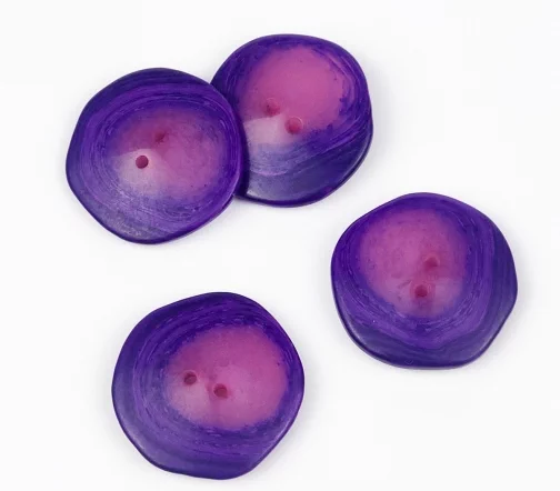 Пуговицы, Union Knopf, "Окаменелости", 2 отв., пластик, оттенки фиолетового, 27 мм