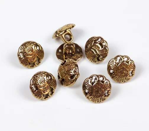 Пуговица DILL "Филигрань", на ножке, металл, цвет золотой, 13 мм