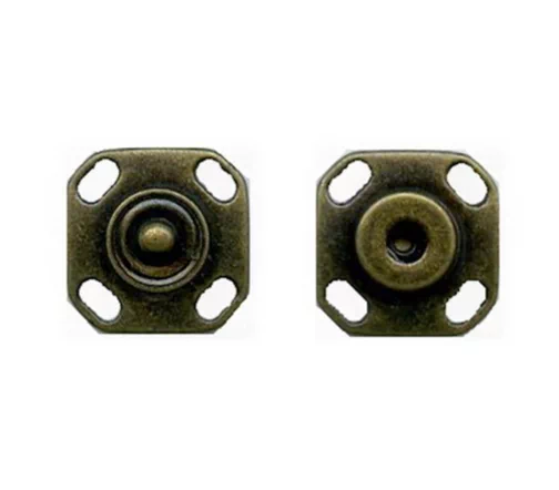 Кнопка квадрат пришивная, металл, 22мм, цвет античная бронза, M882-22-3