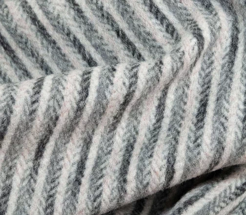 Шерсть пальтовая с кашемиром "Елочка на полосках", оттенки серого, 00928