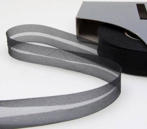 906100 Косая бейка из органзы, 20 мм, Prym (00 черный)