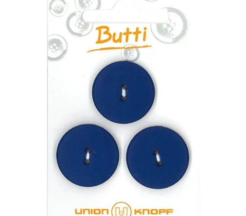 Пуговицы, Union Knopf, 2 отв., пластик, цв. синий, 23 мм, 3 шт., 81116