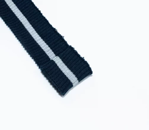 Кромка трикотаж с полоской, цвет темно-синий/серый