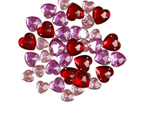 Набор декоративных элементов Favorite Findings, "Сияющие сердца" 10*16 мм, 41 шт