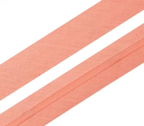 Косая бейка SAFISA, 20мм, хлопок, цвет 122, светлый лососевый