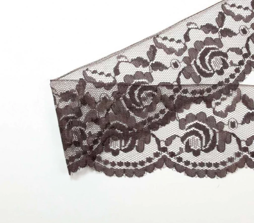 Кружево LAKIDAIN, ширина 75 мм, цвет шоколадный