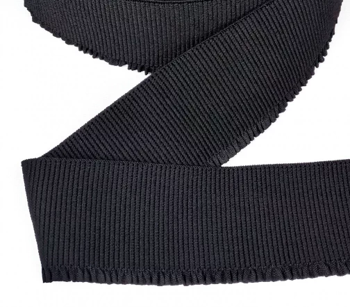 Резинка поясная с рюшем, 60 мм, цвет черный, PEGA