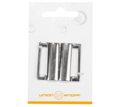 Застежка для бикини, Union Knopf, 25 мм, металл, цвет серебро, 19372