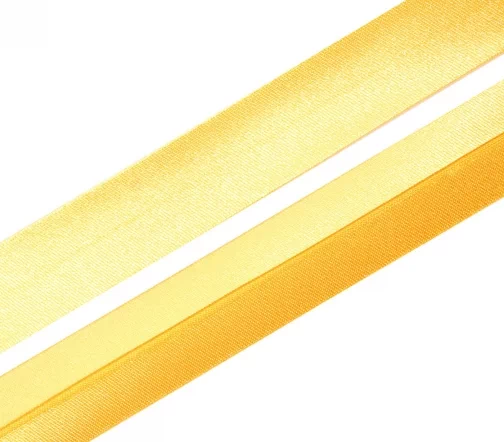 Косая бейка SAFISA атласная, 20 мм, п/э, цвет 022, спелое манго