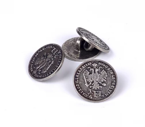 Пуговица DILL "Двуглавый орел", на ножке, металл, цвет состар.серебро, 20 мм