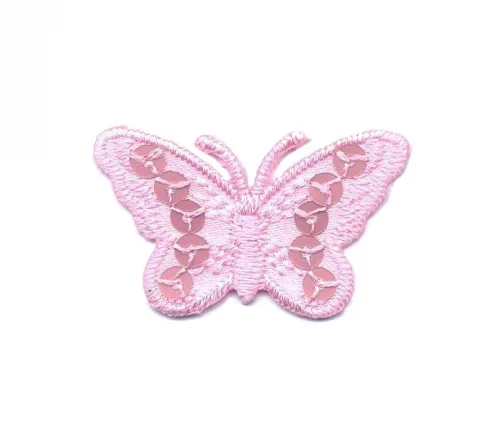 Термоаппликация "Бабочка с пайетками", 2,2 х 3,7 см, розовая, арт. 569476.F