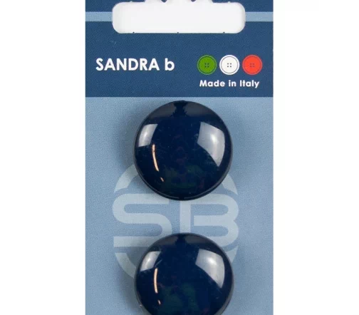 Пуговицы Sandra, на ножке, 25,5 мм, пластик, 2 шт., темно-синий, CARD107